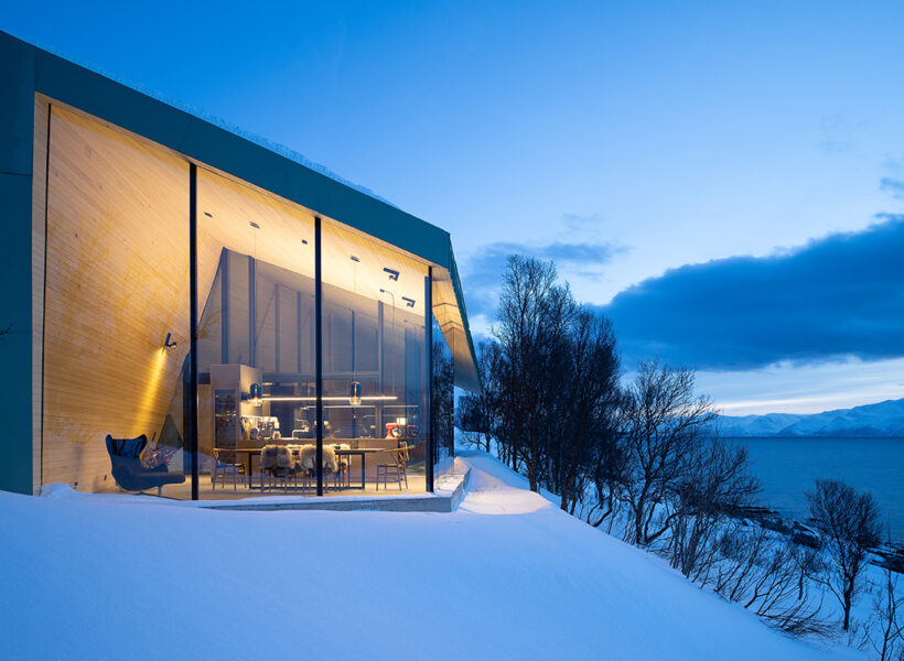 Hybridträhus Aurora Lodge i Norge